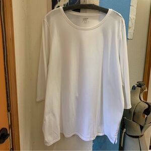 Lands’ End White Long Sleeve cotton Top Women’s 2X